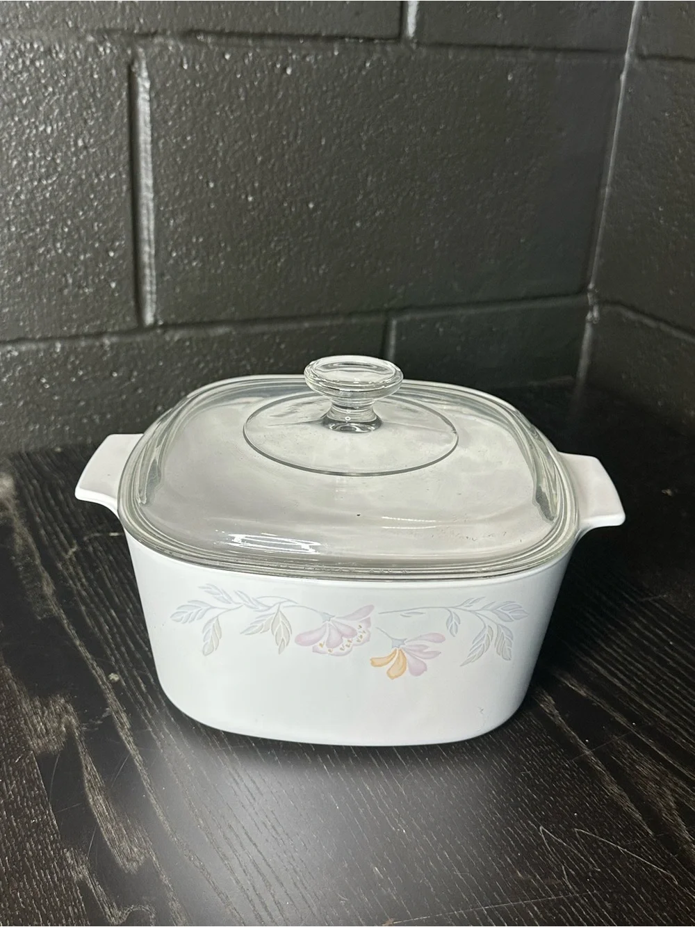 Vintage Corning Ware Casserole Dish in “Pastel Bouquet” or “Pink Trio” Pattern - Picture 2 of 11
